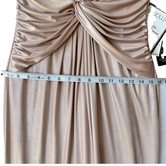 Adrianna Papell Metallic Twist Cap Sleeve Gown, Evening dress champagne pink - Picture 11 of 16